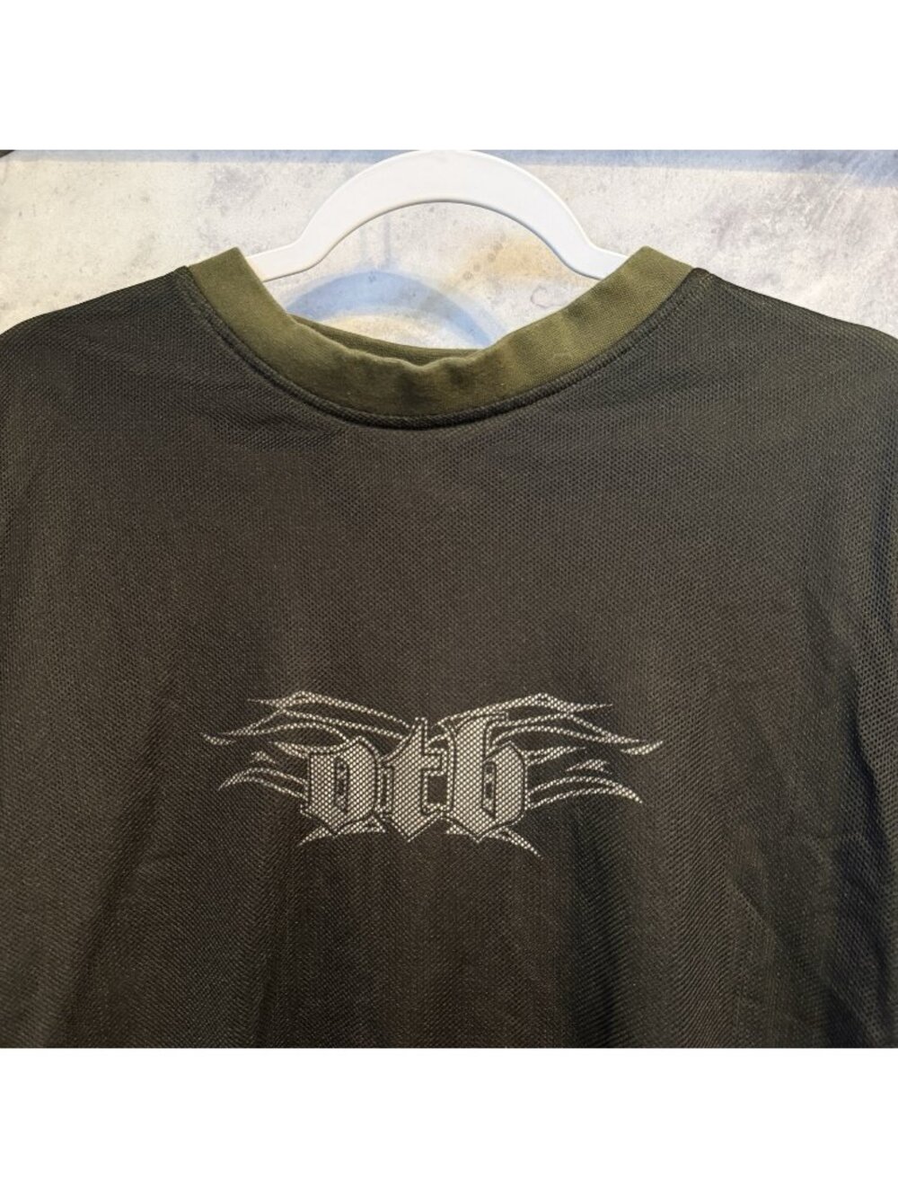 Vintage Y2K OTB Jersey Shirt Mens Large Green/Black Mesh Long Sleeve Skate